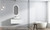 Perla Mark Ii Wall Hung V Groove Matte White Finger Pull Cabinet 900 x 460 x 400mm with Palis White Flat Soild Surface Stone Top [301387]