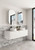 Savio Curve Finger Pull Cabinet 1500 x 460 x 350mm with Snow Flat Stone Top [300983]