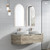 Hamilton Wall Hung Curving Plywood Finger Pull Cabinet 1500 x 460 x 350mm with Alpine Flat Stone Top [300996]