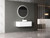Petra Wall Hung Curving V Groove Matte White Finger Pull Cabinet1200 x 460 x 350mm with Snow Flat Stone Top [301258]