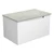 Perla Mark Ii Wall Hung V Groove Matte White Finger Pull Cabinet 750 x 460 x 400mm with Palis White Flat Soild Surface Stone Top [301151]