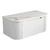 Petra Wall Hung Curving V Groove Matte White Finger Pull Cabinet 900 x 460 x 350mm with Alpine Flat Stone Top [301307]