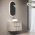 Tuscana Wall Hung Wave Groove Finger Pull Cabinet 750 x 460 x 540mm with Alpine Flat Stone Top [301154]