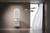 Tuscana Wall Hung Wave Groove Finger Pull Cabinet 600 x 460 x 540mm with Palis White Flat Soild Surface Stone Top [301158]