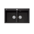 Santorini Double Bowl Topmount Sink Black [321819]