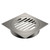 Square Floor Waste Grate 100mm Outlet Brushed Nickel [327289]