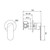Saffron Shower Mixer Trim Kit (80mm Backplate) Chrome [320064]
