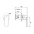 Saffron Shower Mixer Trim Kit (60mm Backplate) Brushed Nickel [320063]