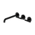 Mecca Lever Wall Basin or Bath Set 220mm Offset Spout Matte Black [324614]