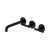Mecca Lever Wall Basin or Bath Set 185mm Offset Spout Matte Black [324587]