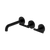 Mecca Lever Wall Basin or Bath Set 160mm Offset Spout Matte Black [324634]