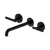 Mecca Lever Wall Basin or Bath Set 220mm Spout Matte Black [324570]
