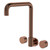 Kaya Round Taps Squareline Wall Outlet Set Brushed Copper [318320]