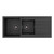 Kuro Granite 32L/22L Double Kitchen Sink with Drainer Left Bowl 1 Tap Hole Matte Black [318329]