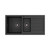 Kuro Granite 32L/14L Double Kitchen Sink with Drainer Left Bowl 1 Tap Hole Matte Black [318343]