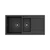 Kuro Granite 32L/14L Double Kitchen Sink with Drainer Left Bowl 1 Tap Hole Matte Black [318343]