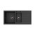 Kuro Granite 32L/14L Double Kitchen Sink with Drainer Left Bowl 2 Tap Holes Matte Black [318345]
