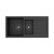 Kuro Granite 32L/14L Double Kitchen Sink with Drainer Matte Black [318314]