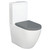 Alix Back-to-Wall Toilet Suite Pan + Grey Seat + Geberit Cistern P Trap Gloss White [320465]