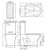Lillian Tornado Flush Back-to-Wall Toilet Suite Including S Trap (160-230mm) Pan + Black Seat + R&T Cistern Gloss White [320444]
