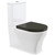 Lillian Tornado Flush Back-to-Wall Toilet Suite Including S Trap (90-160mm) Pan + Black Seat + R&T Cistern Gloss White [320438]