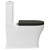Lillian Tornado Flush Back-to-Wall Toilet Suite Including S Trap (90-160mm) Pan + Black Seat + R&T Cistern Gloss White [320438]