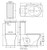 Lillian Tornado Flush Back-to-Wall Toilet Suite Including S Trap (90-160mm) Pan + Black Seat + R&T Cistern Gloss White [320438]