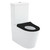 Isabella Junior Tornado Flush Back-to-Wall S Trap 90-160 Toilet Suite with Anti-Vandal Kit Black Seat Gloss White [320432]