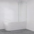 Curved Frameless Glass Bath Panel with Bracket 700mm Matte White [324798]