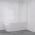 Rectangular Frameless Glass Bath Panel with Bracket 700mm Brushed Nickel [324832]