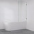 Rectangular Frameless Glass Bath Panel with Bracket 800mm Matte Black [324844]