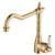 Eleanor Shepherds Crook Sink Mixer Urban Brass / Ceramic [325711]