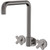 Kaya Squareline Wall Set Cross Taps Gun Metal [328557]