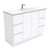 Vanessa 1200mm Poly-Marble Moulded Basin-Top + Fingerpull Gloss White Cabinet on Kick Board 1 Tap Hole [197783]