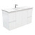 Vanessa 1200 Poly-Marble Moulded Basin-Top + Fingerpull Satin White Cabinet Wall-Hung 1 Tap Hole [197810]
