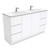 Vanessa Poly-Marble Moulded Basin-Top Double Bowl + Fingerpull Gloss White Cabinet on Kick Board 1500mm 1 Tap Hole [197818]