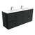 Vanessa Poly-Marble Moulded Basin-Top Double Bowl + Fingerpull Satin Black Cabinet Wall-Hung 1500mm 1 Tap Hole [197846]