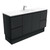 Vanessa 1500 Poly-Marble Moulded Basin-Top, Single Bowl + Fingerpull Satin Black Cabinet Wall-Hung 1 Tap Hole [197852]