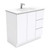 Vanessa 900mm Poly-Marble Moulded Basin-Top Single Bowl + Fingerpull Gloss White Cabinet On Kick 2 Door 3 Drawer Right Hand 1 Tap Hole [197951]