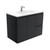 Vanessa 900 Poly-Marble Moulded Basin-Top Single Bowl + Fingerpull Satin Black Cabinet Wall-Hung 2 Door 2 Drawer RH 1 Tap Hole [197997]