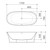 Riviere 1700mm Back-to-Wall Bath with Overflow Matte White [334297]