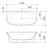 Riviere 1700mm Freestanding Bath with Overflow Gloss White [334299]
