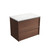 Venetta Framed Wall-Hung 750mm Walnut Cabinet with Palis White Flat Stone Top [332150]