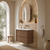 Venetta Framed Wall-Hung 750mm Walnut Cabinet with Palis White Flat Stone Top [332150]