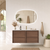 Venetta Framed Wall-Hung 1200mm Walnut Cabinet with Snow Flat Stone Top [332133]
