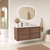 Venetta Framed Wall-Hung 1200mm Walnut Cabinet with Palis White Flat Stone Top [332131]