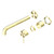 Mecca Wall Basin or Bath Mixer Set Separate Back Plate 260mm (Trim Kit Only) Brushed Gold [289967]