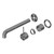 Mecca Wall Basin or Bath Mixer Set Separate Back Plate Handle Up 260mm (Trim Kit Only) Gunmetal [290073]