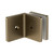 90° Glass to Wall Bracket 10mm Glass Tumbled Antique Brass [338552]