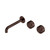Serenity Wall Basin Set 185mm Offset Spout with Metal Handle Rome Bronze [338520]